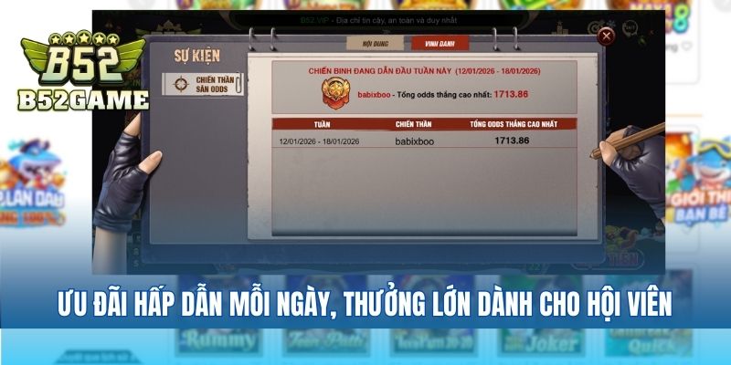 Ưu đãi hấp dẫn mỗi ngày, thưởng lớn dành cho hội viên